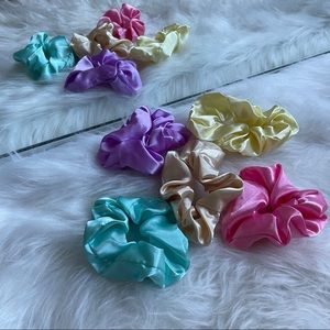 Pastel Satin Scrunchie Set